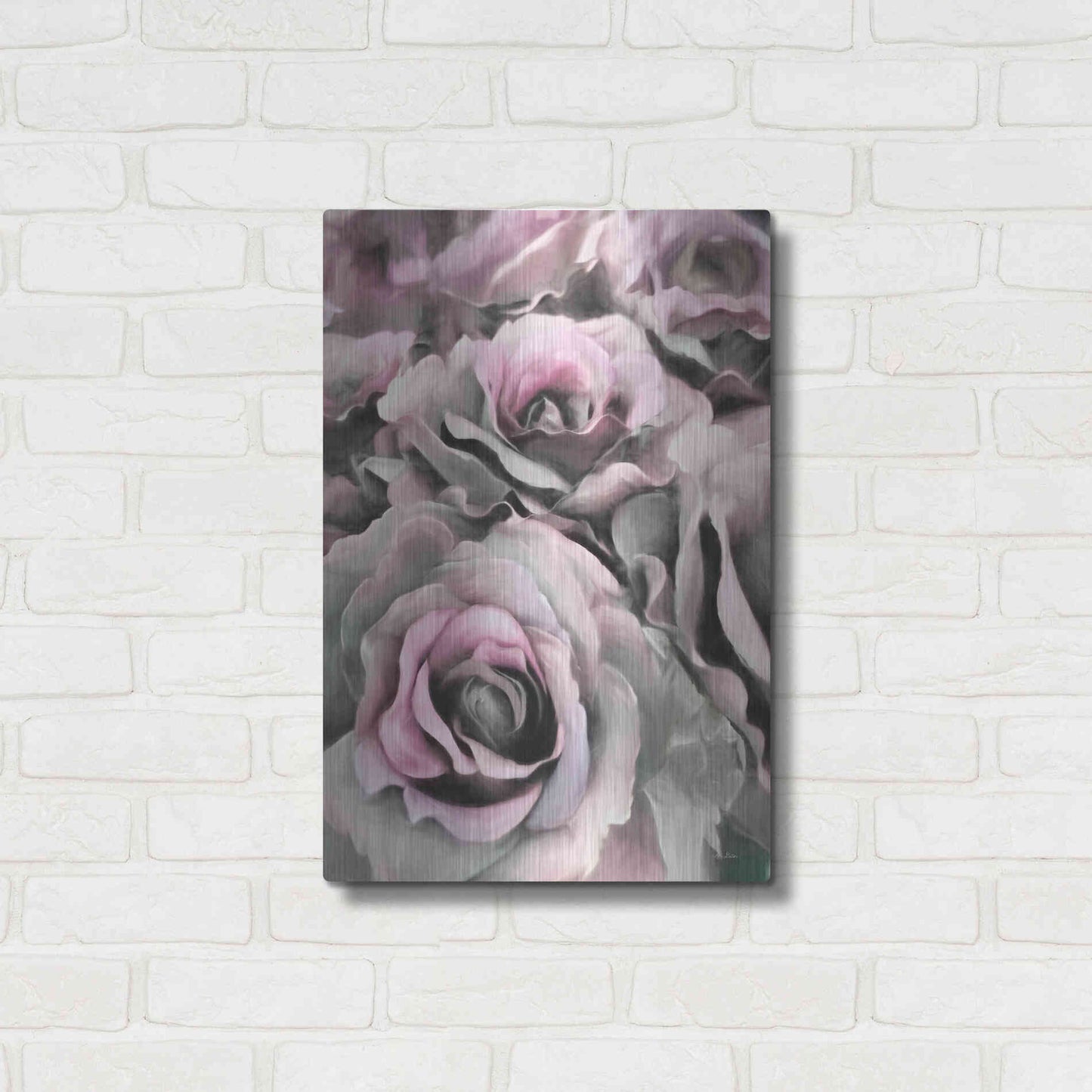 Luxe Metal Art 'Painted Roses' by Lori Deiter, Metal Wall Art,16x24