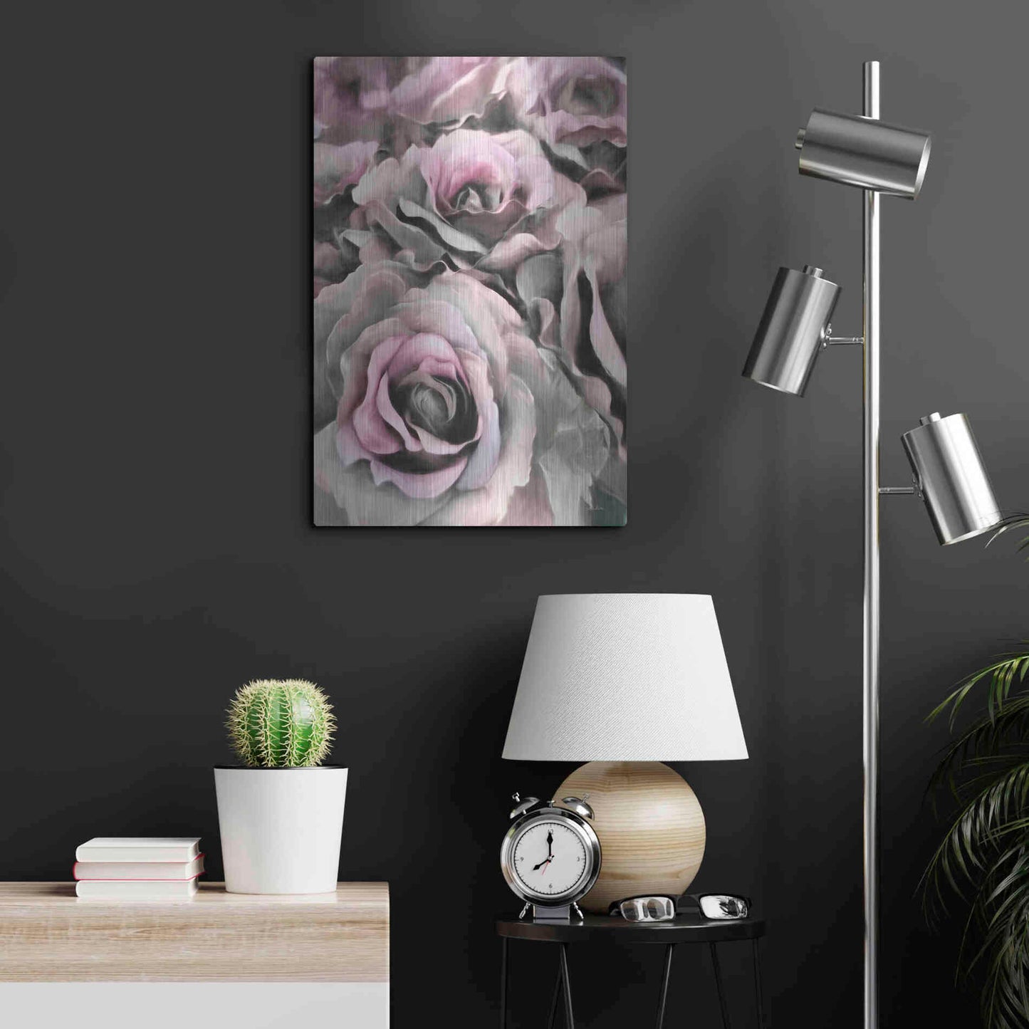 Luxe Metal Art 'Painted Roses' by Lori Deiter, Metal Wall Art,16x24