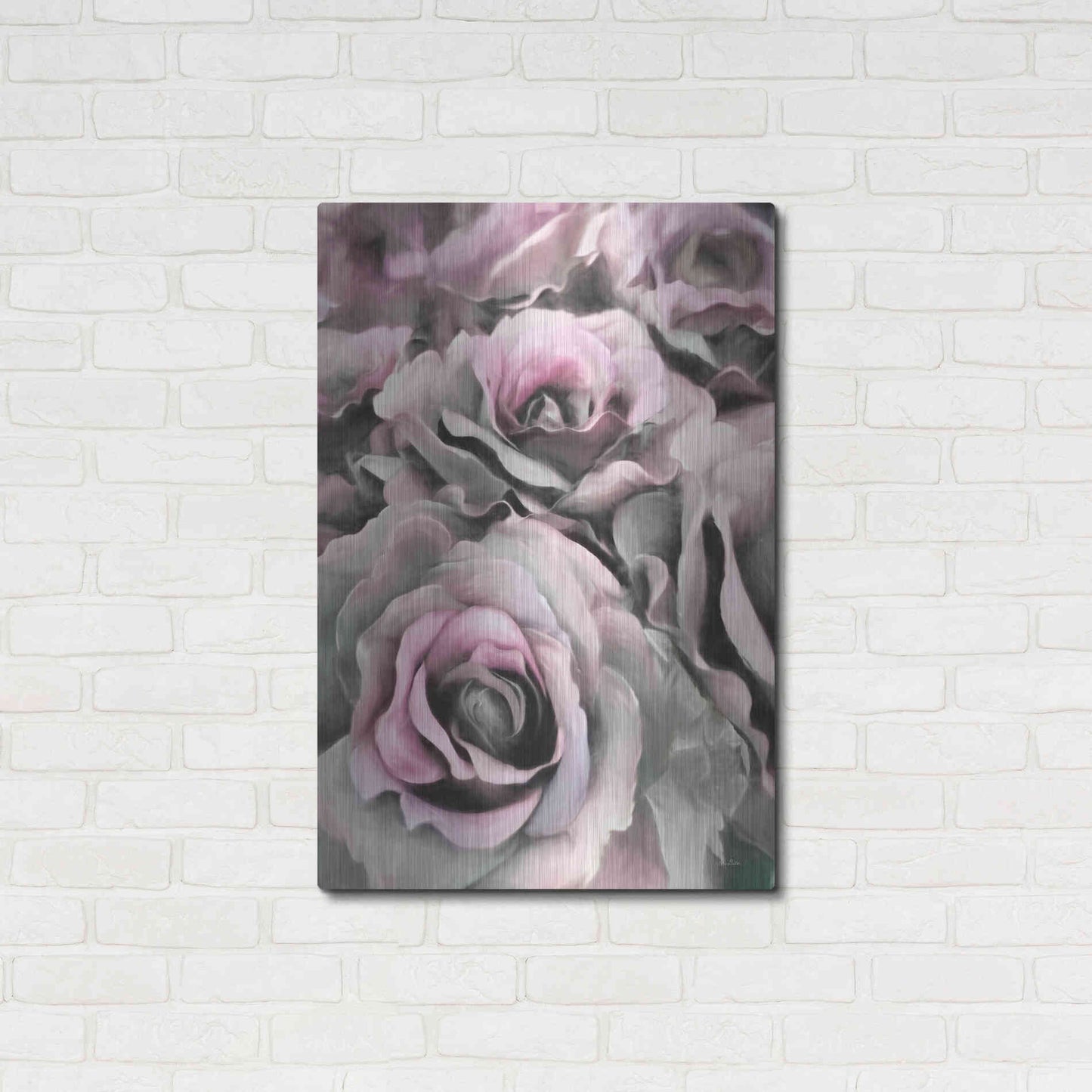 Luxe Metal Art 'Painted Roses' by Lori Deiter, Metal Wall Art,24x36