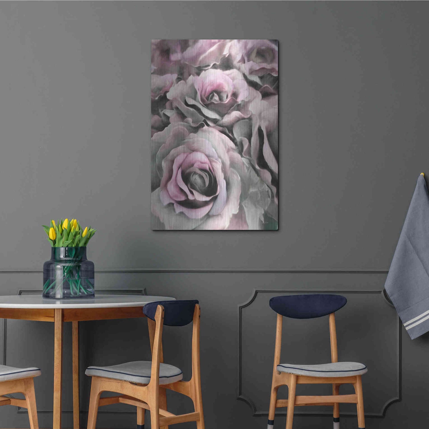 Luxe Metal Art 'Painted Roses' by Lori Deiter, Metal Wall Art,24x36