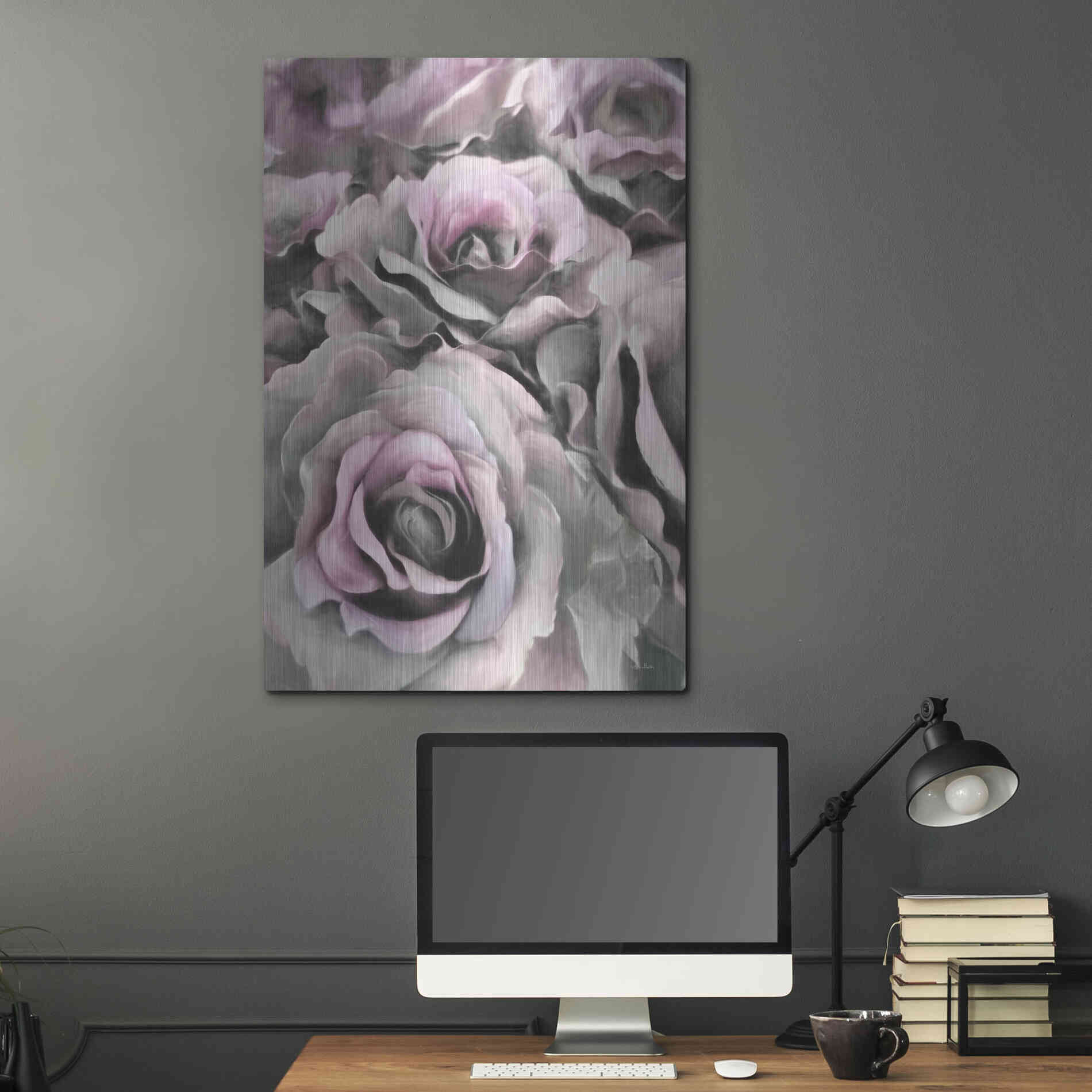 Luxe Metal Art 'Painted Roses' by Lori Deiter, Metal Wall Art,24x36