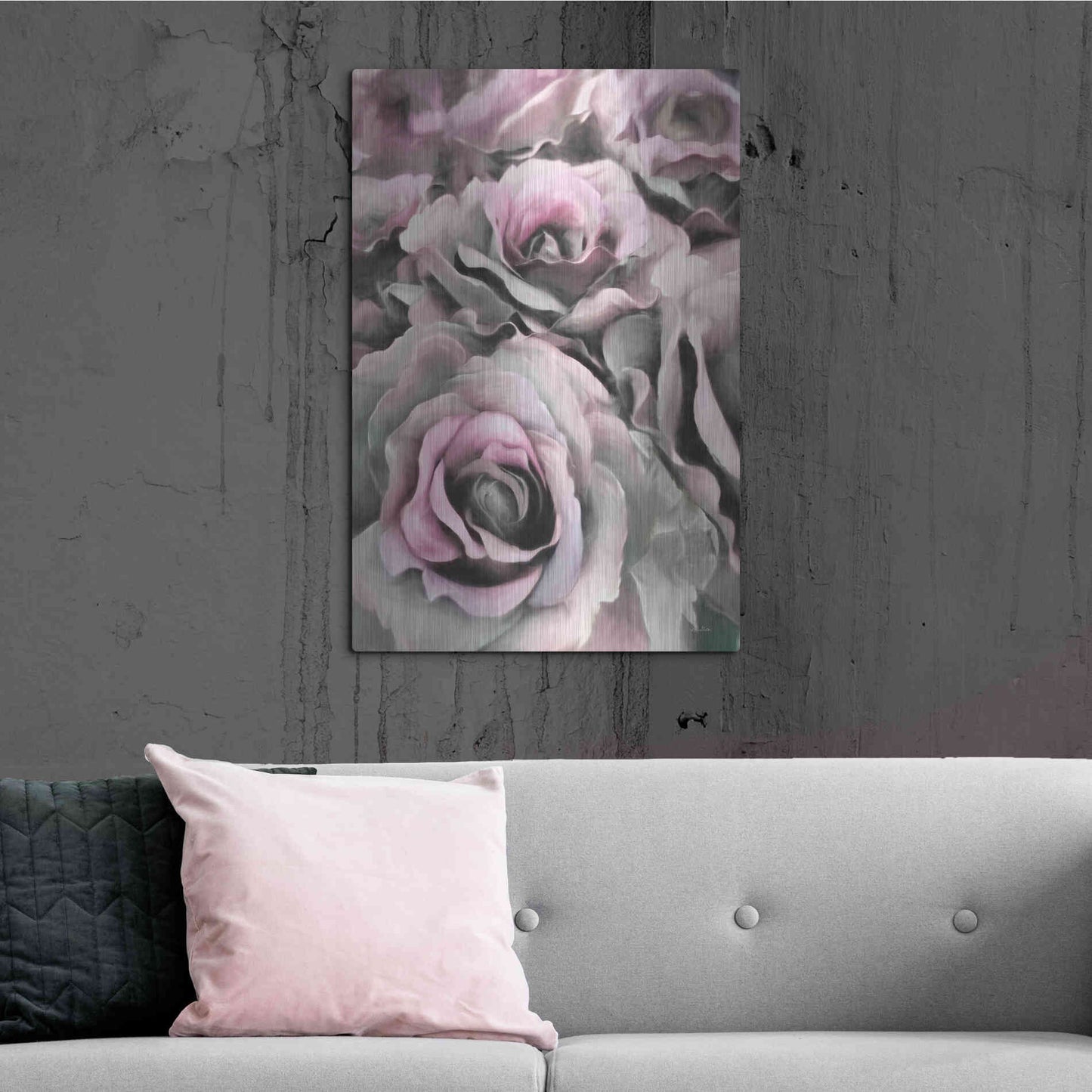 Luxe Metal Art 'Painted Roses' by Lori Deiter, Metal Wall Art,24x36