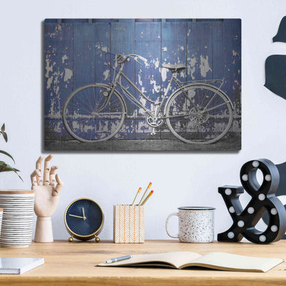 Luxe Metal Art 'Grungy Bike' by Lori Deiter, Metal Wall Art,16x12
