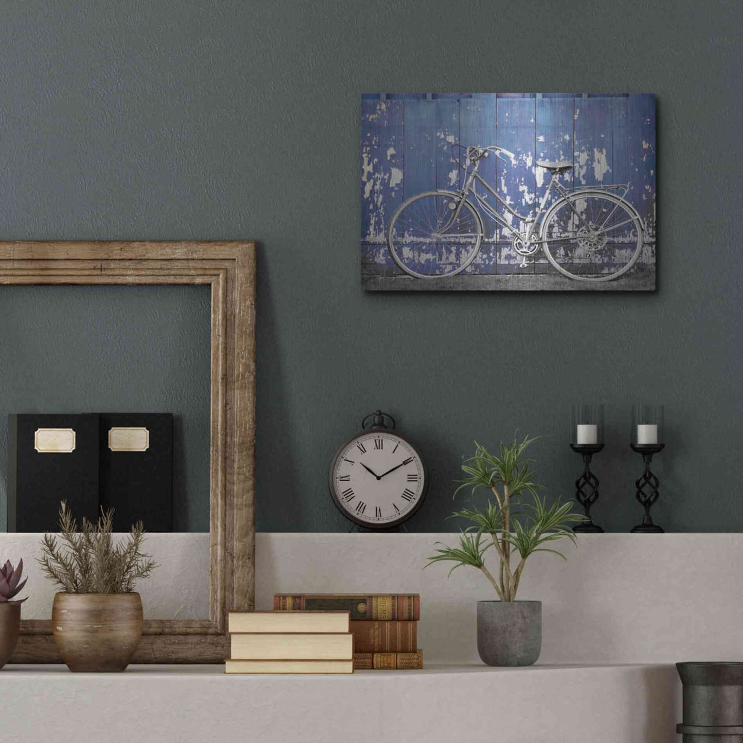 Luxe Metal Art 'Grungy Bike' by Lori Deiter, Metal Wall Art,16x12