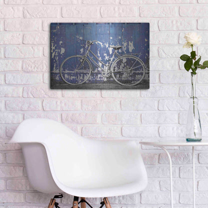 Luxe Metal Art 'Grungy Bike' by Lori Deiter, Metal Wall Art,24x16