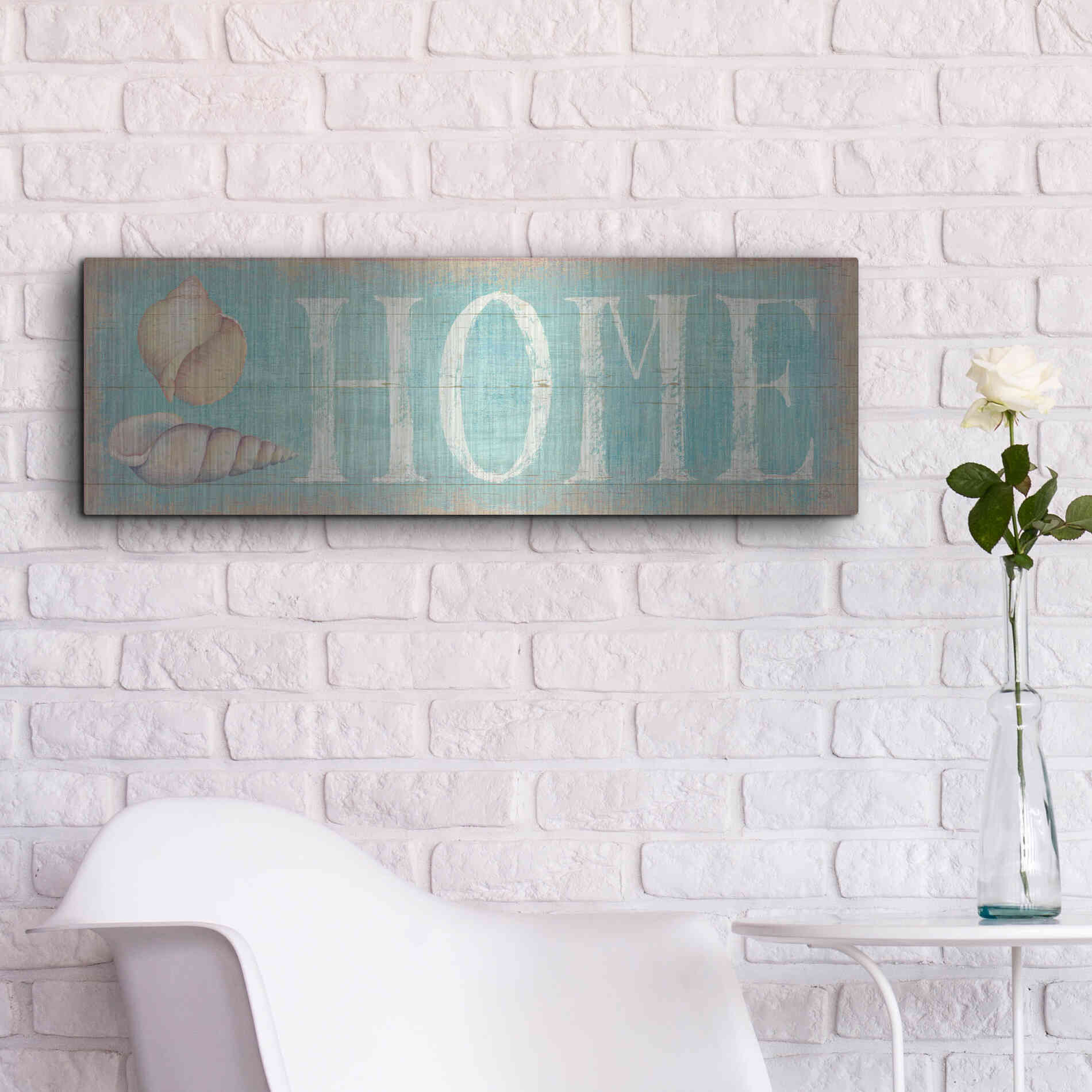 Luxe Metal Art 'Pastel Home' by Daphne Brissonet, Metal Wall Art,36x12