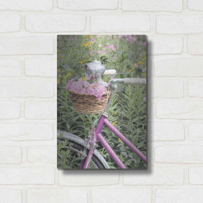 Luxe Metal Art 'Pink Garden Bike' by Lori Deiter, Metal Wall Art,12x16