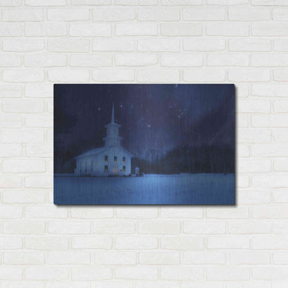 Luxe Metal Art 'Starry Night Church' by Lori Deiter, Metal Wall Art,36x24