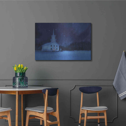 Luxe Metal Art 'Starry Night Church' by Lori Deiter, Metal Wall Art,36x24