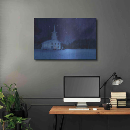 Luxe Metal Art 'Starry Night Church' by Lori Deiter, Metal Wall Art,36x24