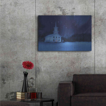 Luxe Metal Art 'Starry Night Church' by Lori Deiter, Metal Wall Art,36x24