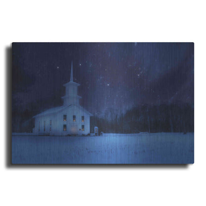 Luxe Metal Art 'Starry Night Church' by Lori Deiter, Metal Wall Art