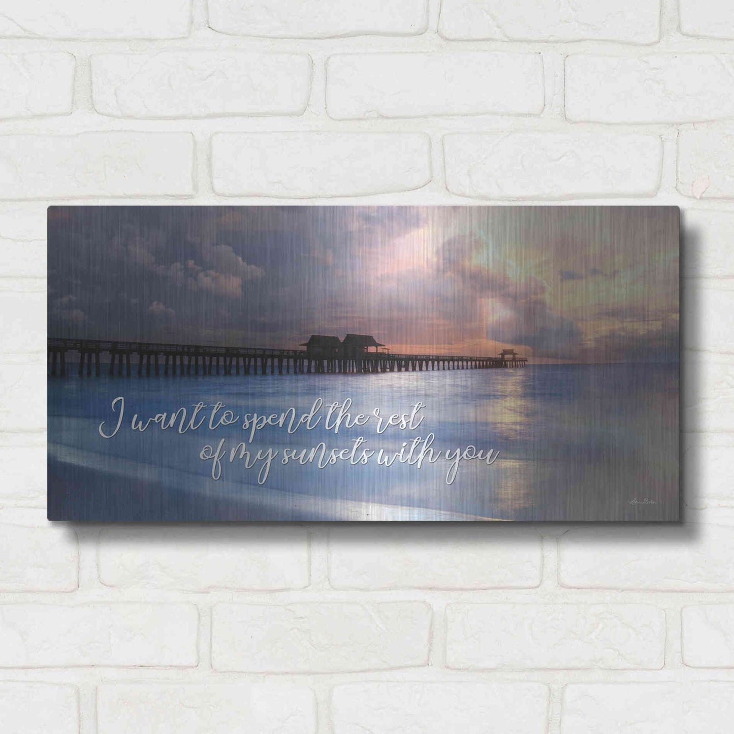 Luxe Metal Art 'Rest of My Sunsets I' by Lori Deiter, Metal Wall Art,24x12