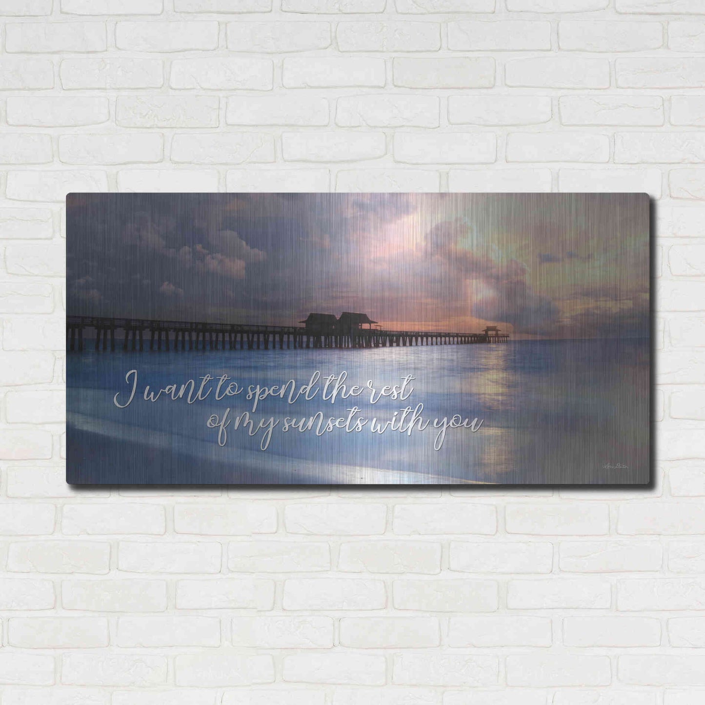 Luxe Metal Art 'Rest of My Sunsets I' by Lori Deiter, Metal Wall Art,48x24