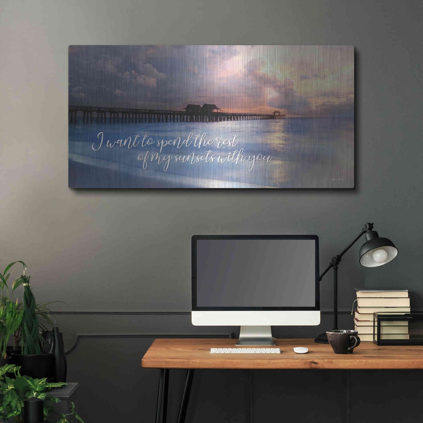 Luxe Metal Art 'Rest of My Sunsets I' by Lori Deiter, Metal Wall Art,48x24