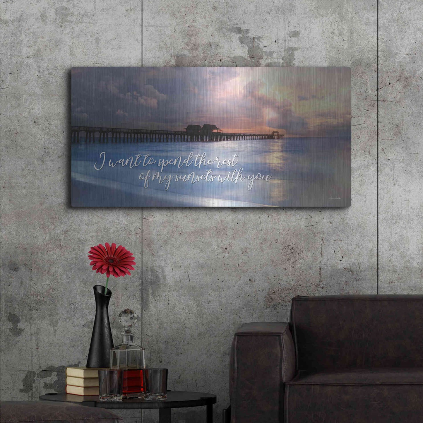 Luxe Metal Art 'Rest of My Sunsets I' by Lori Deiter, Metal Wall Art,48x24