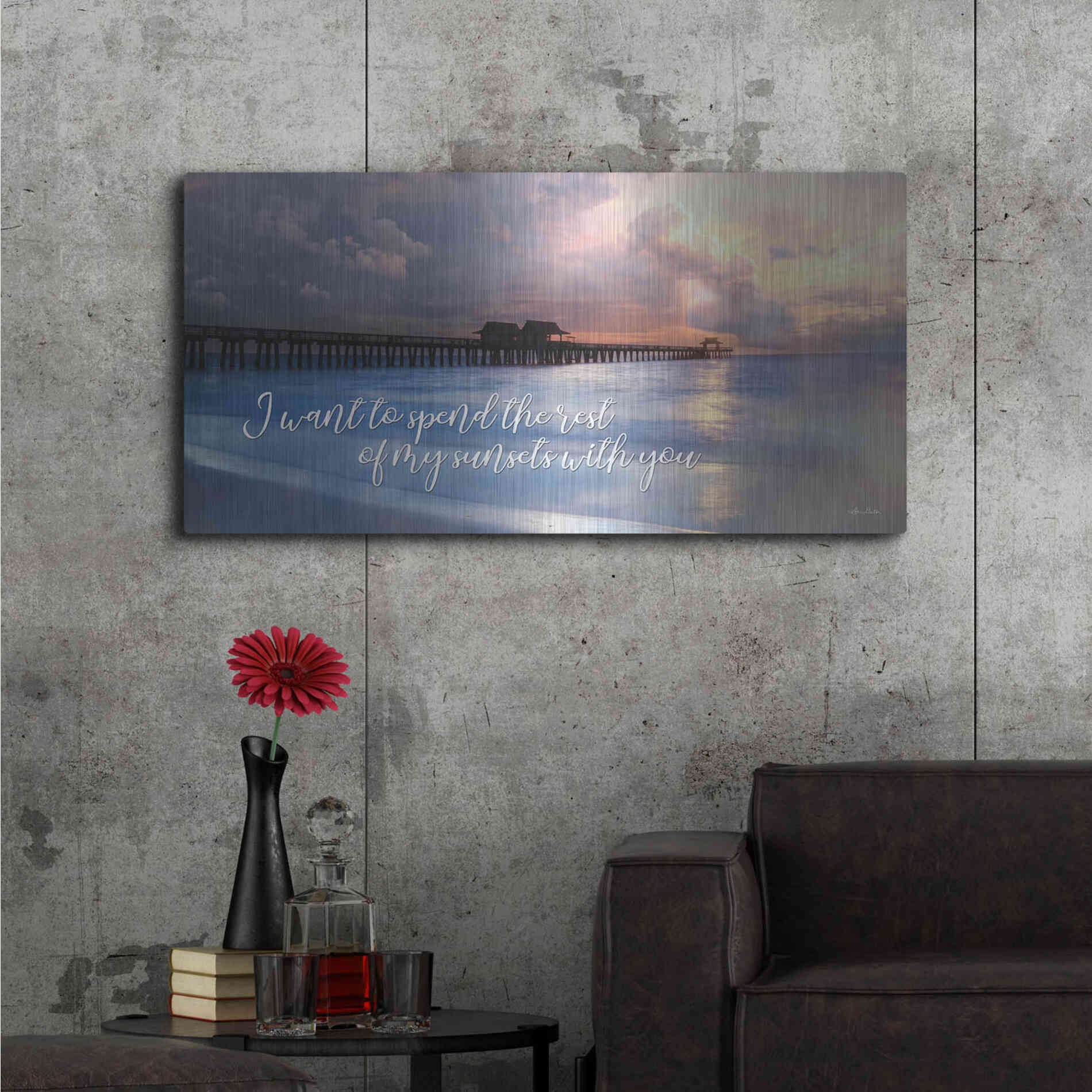 Luxe Metal Art 'Rest of My Sunsets I' by Lori Deiter, Metal Wall Art,48x24
