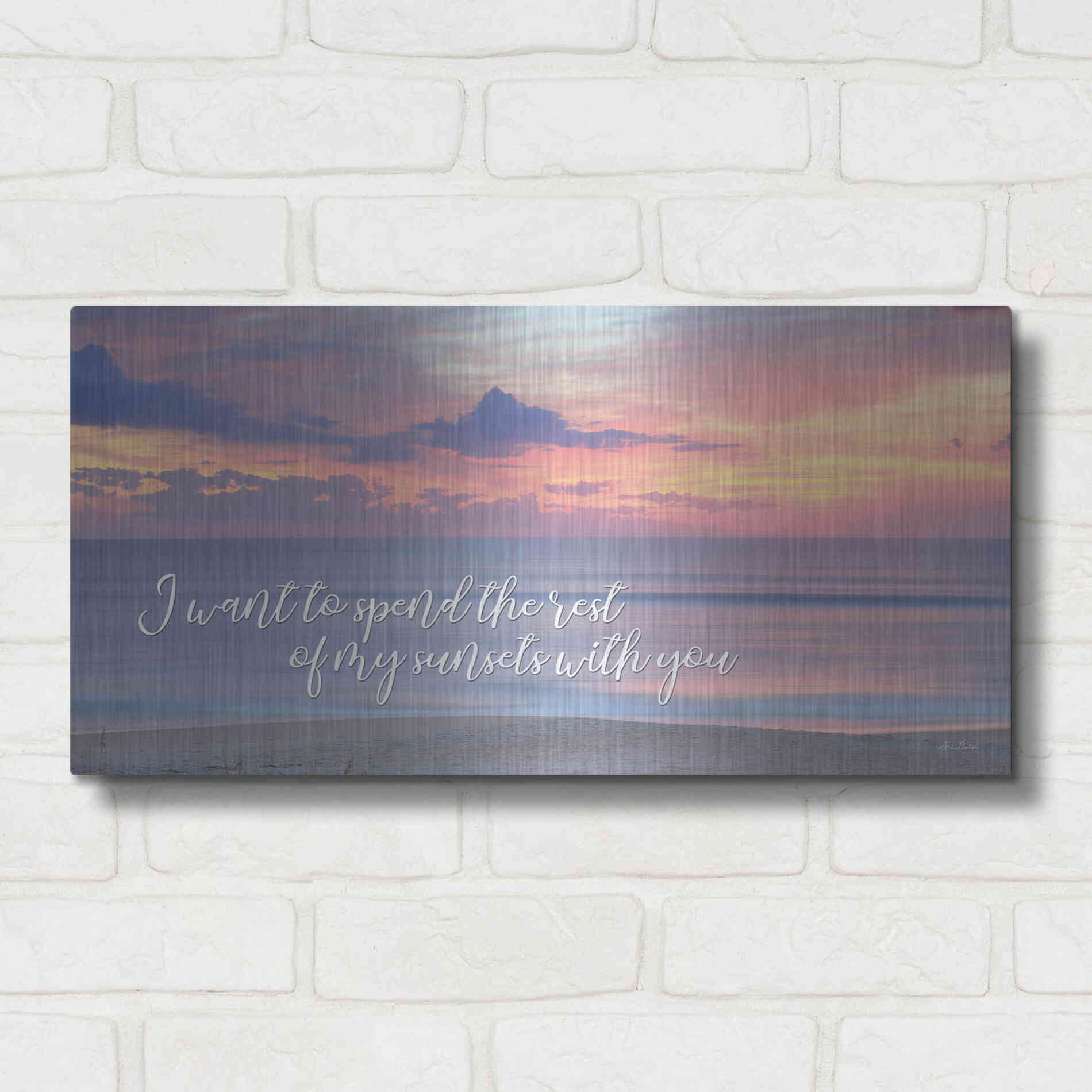 Luxe Metal Art 'Rest of My Sunsets II' by Lori Deiter, Metal Wall Art,24x12