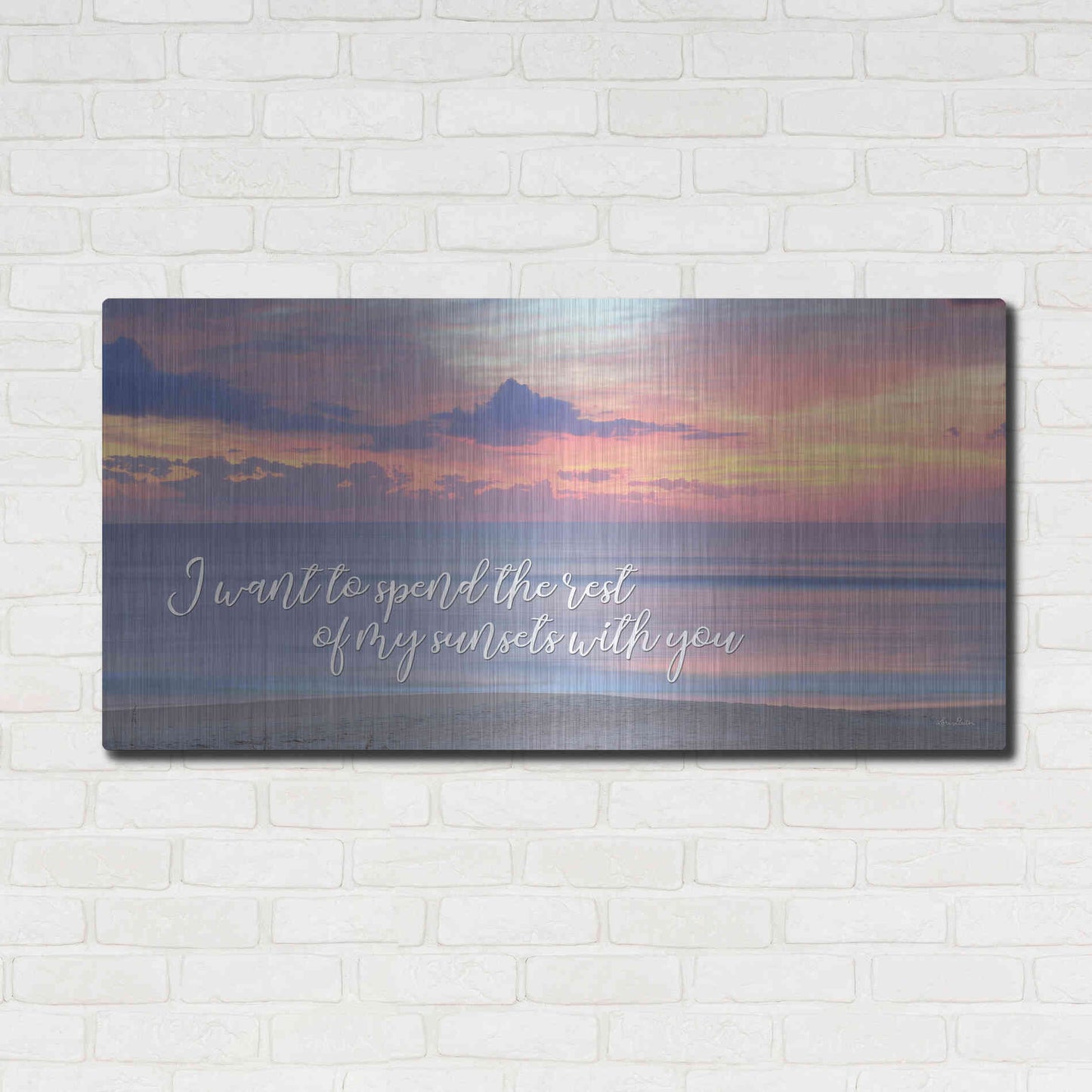 Luxe Metal Art 'Rest of My Sunsets II' by Lori Deiter, Metal Wall Art,48x24