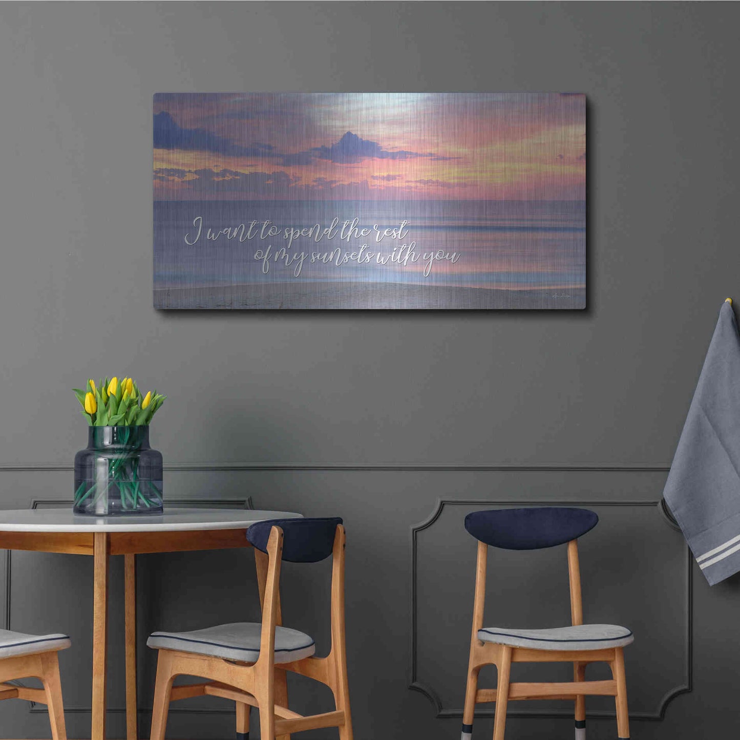 Luxe Metal Art 'Rest of My Sunsets II' by Lori Deiter, Metal Wall Art,48x24