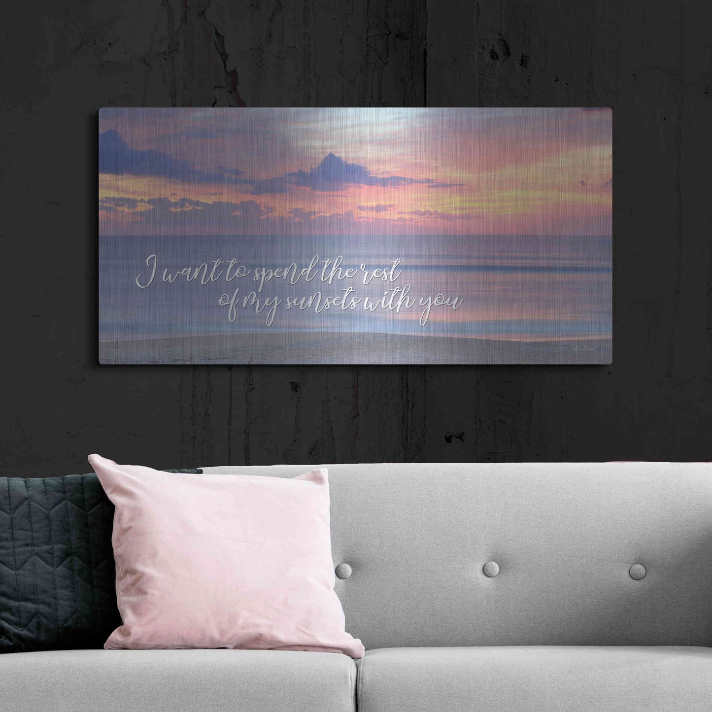 Luxe Metal Art 'Rest of My Sunsets II' by Lori Deiter, Metal Wall Art,48x24