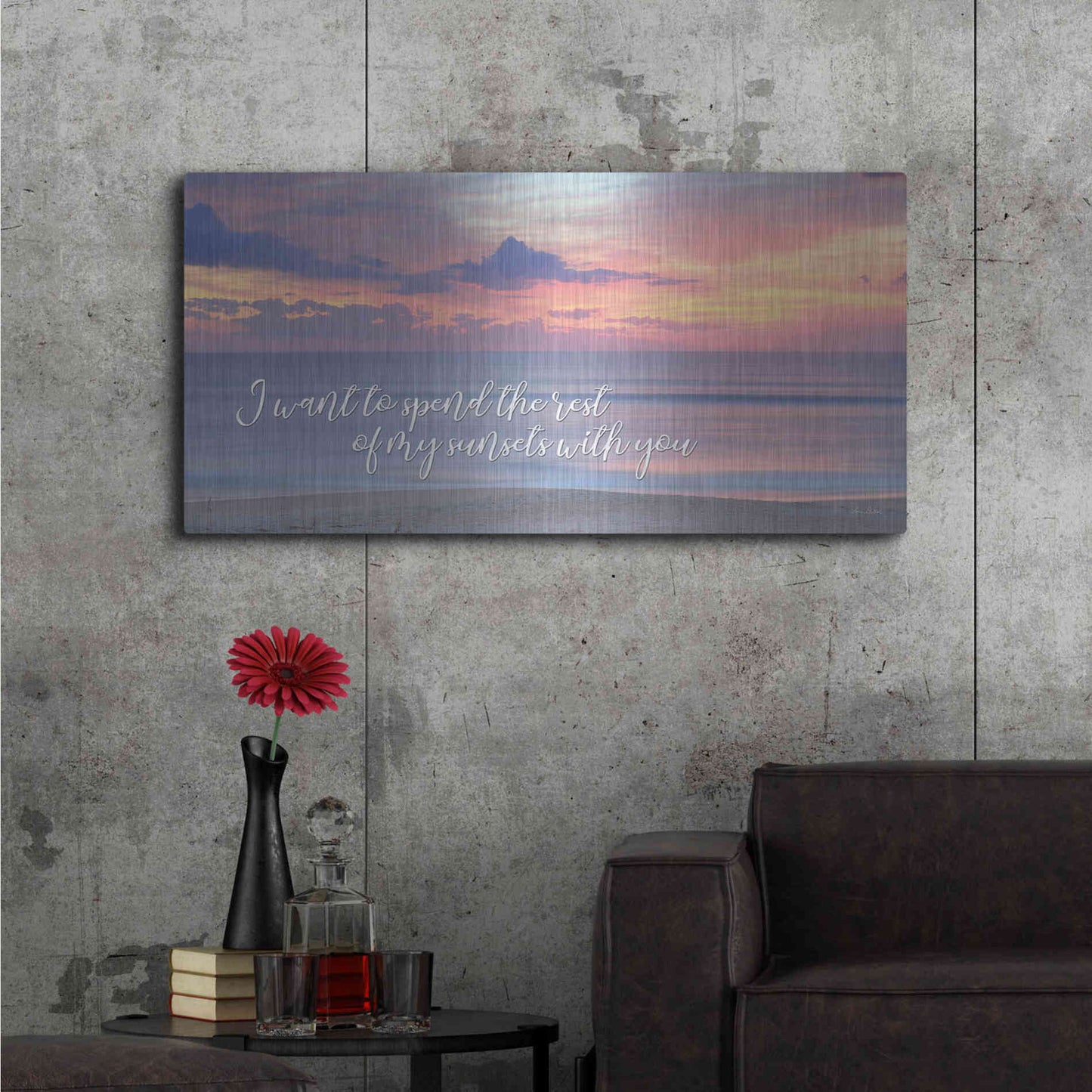 Luxe Metal Art 'Rest of My Sunsets II' by Lori Deiter, Metal Wall Art,48x24