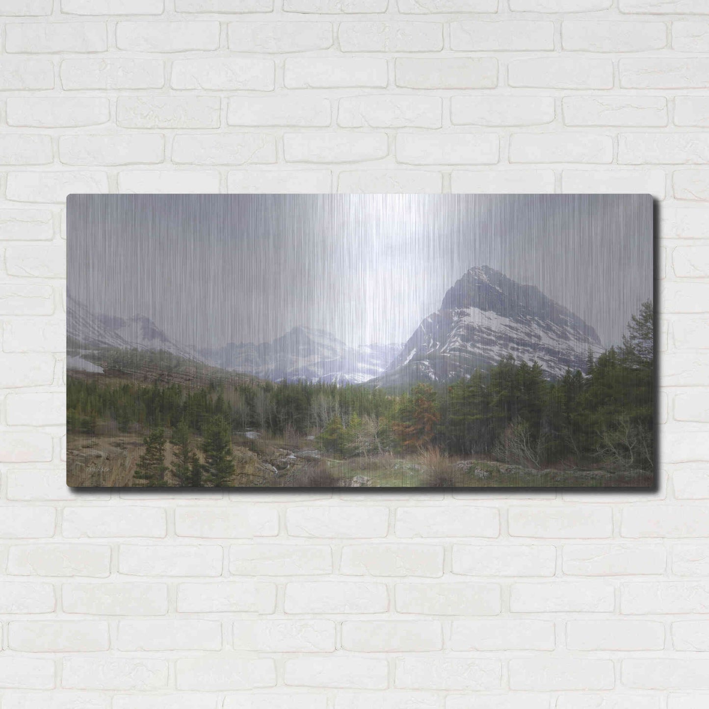 Luxe Metal Art 'Many Glacier Landscape' by Lori Deiter, Metal Wall Art,48x24