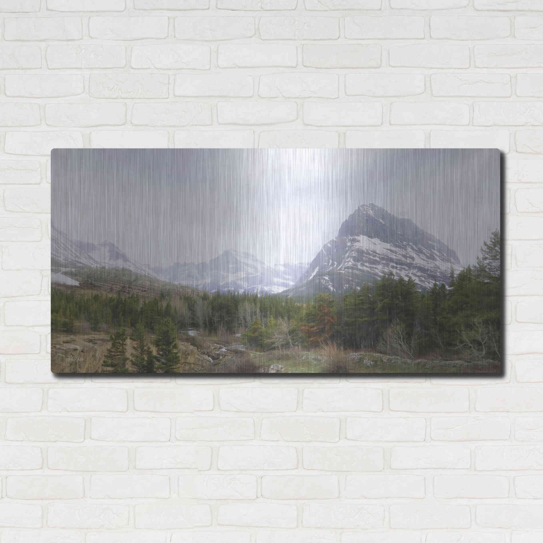 Luxe Metal Art 'Many Glacier Landscape' by Lori Deiter, Metal Wall Art,48x24