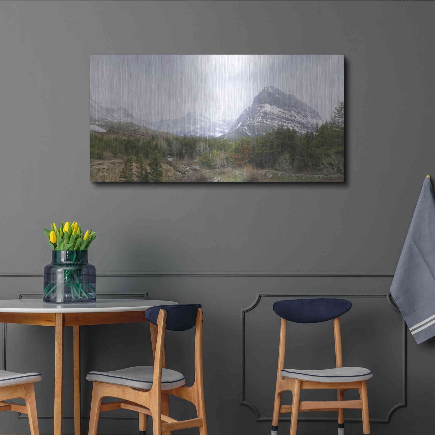 Luxe Metal Art 'Many Glacier Landscape' by Lori Deiter, Metal Wall Art,48x24