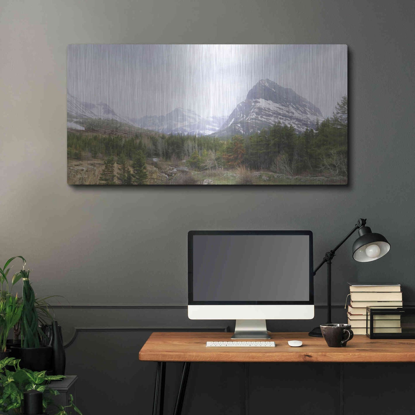 Luxe Metal Art 'Many Glacier Landscape' by Lori Deiter, Metal Wall Art,48x24