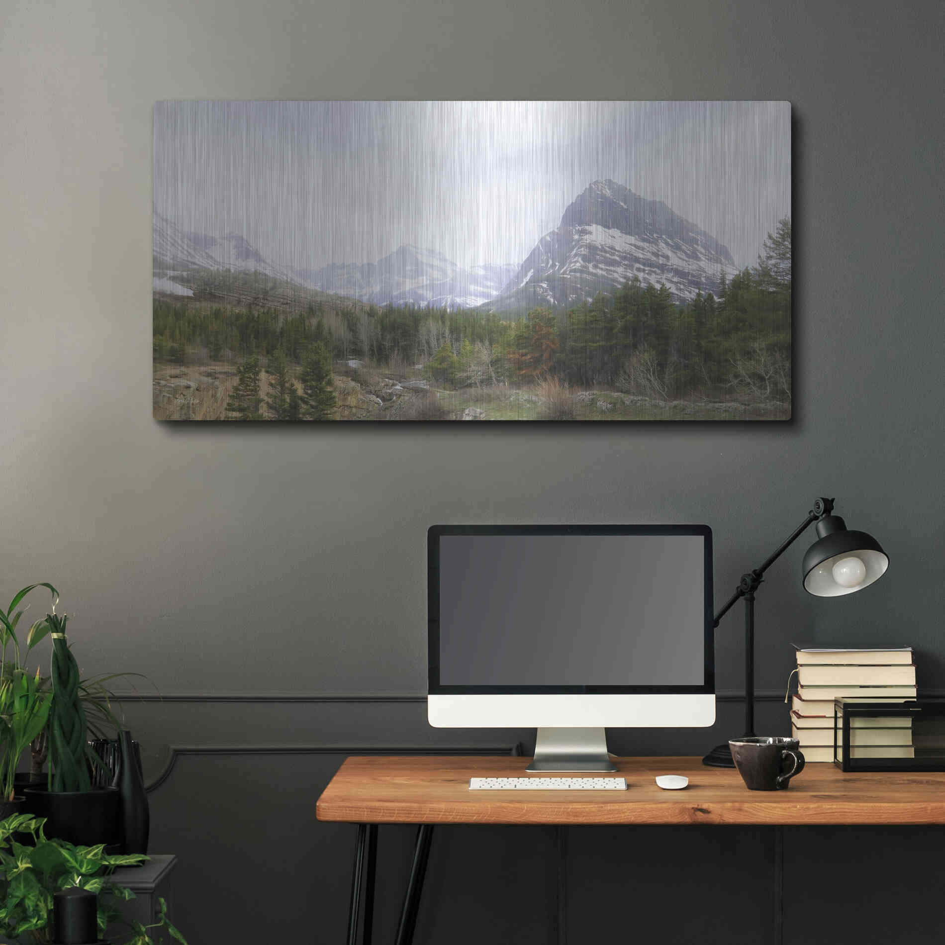 Luxe Metal Art 'Many Glacier Landscape' by Lori Deiter, Metal Wall Art,48x24
