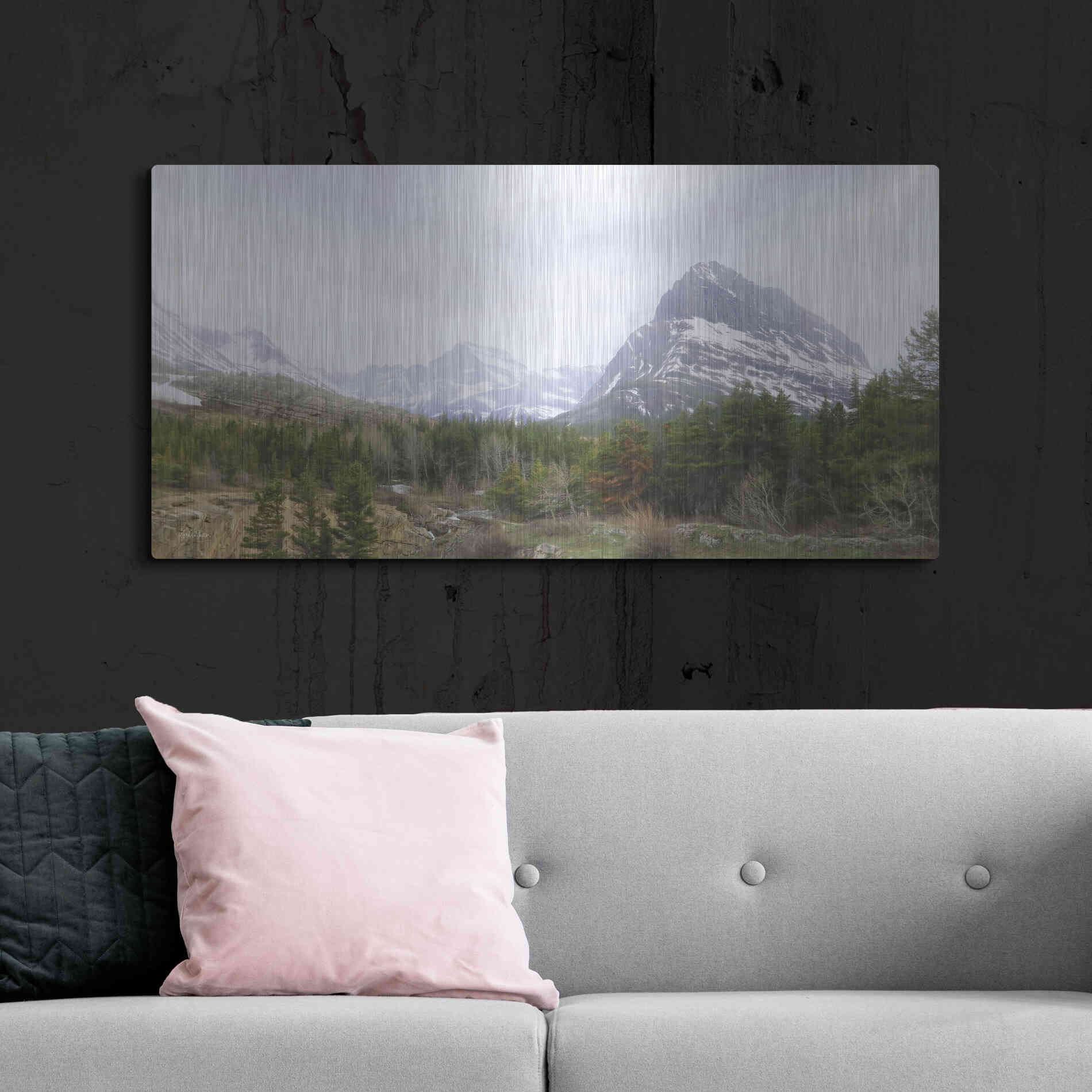 Luxe Metal Art 'Many Glacier Landscape' by Lori Deiter, Metal Wall Art,48x24