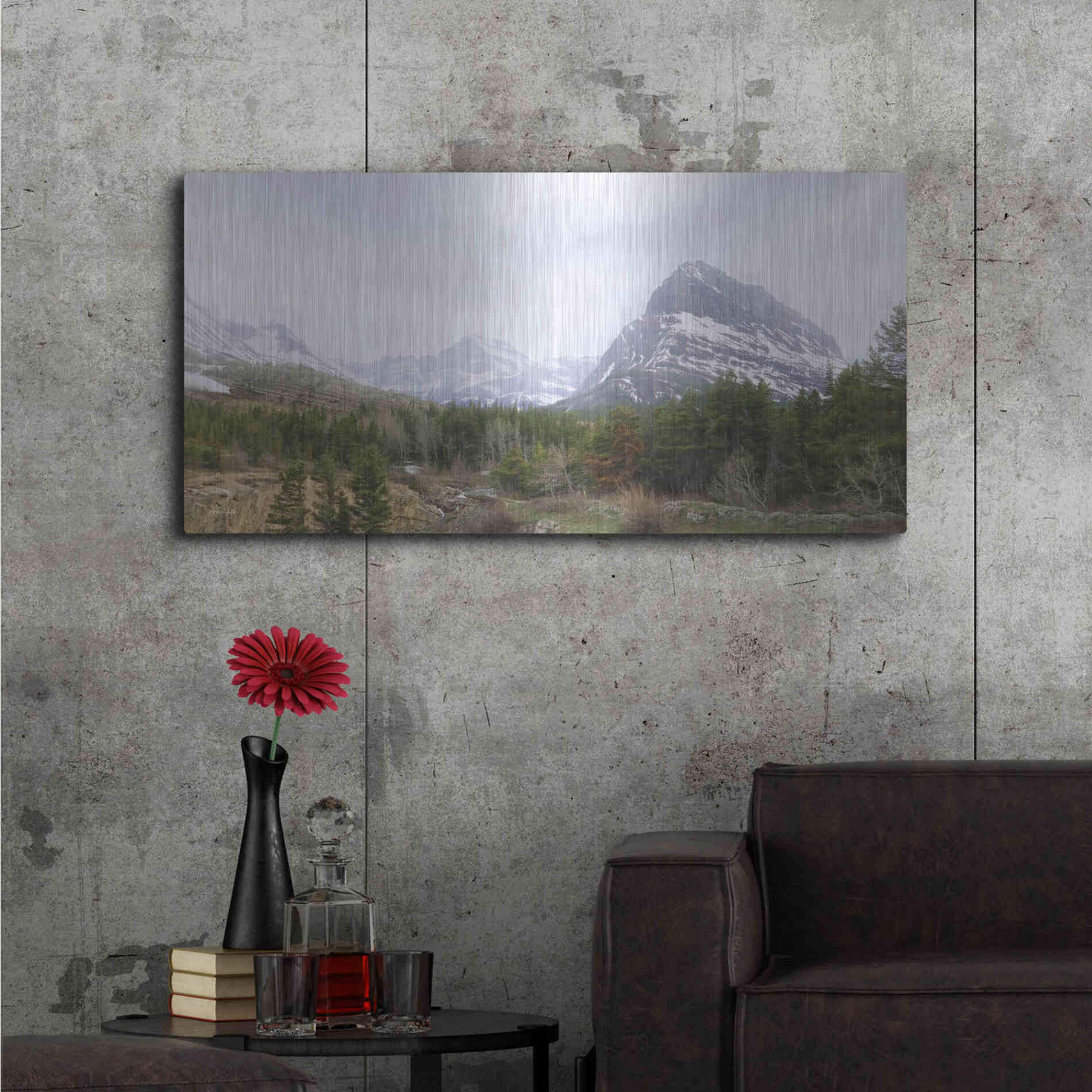 Luxe Metal Art 'Many Glacier Landscape' by Lori Deiter, Metal Wall Art,48x24