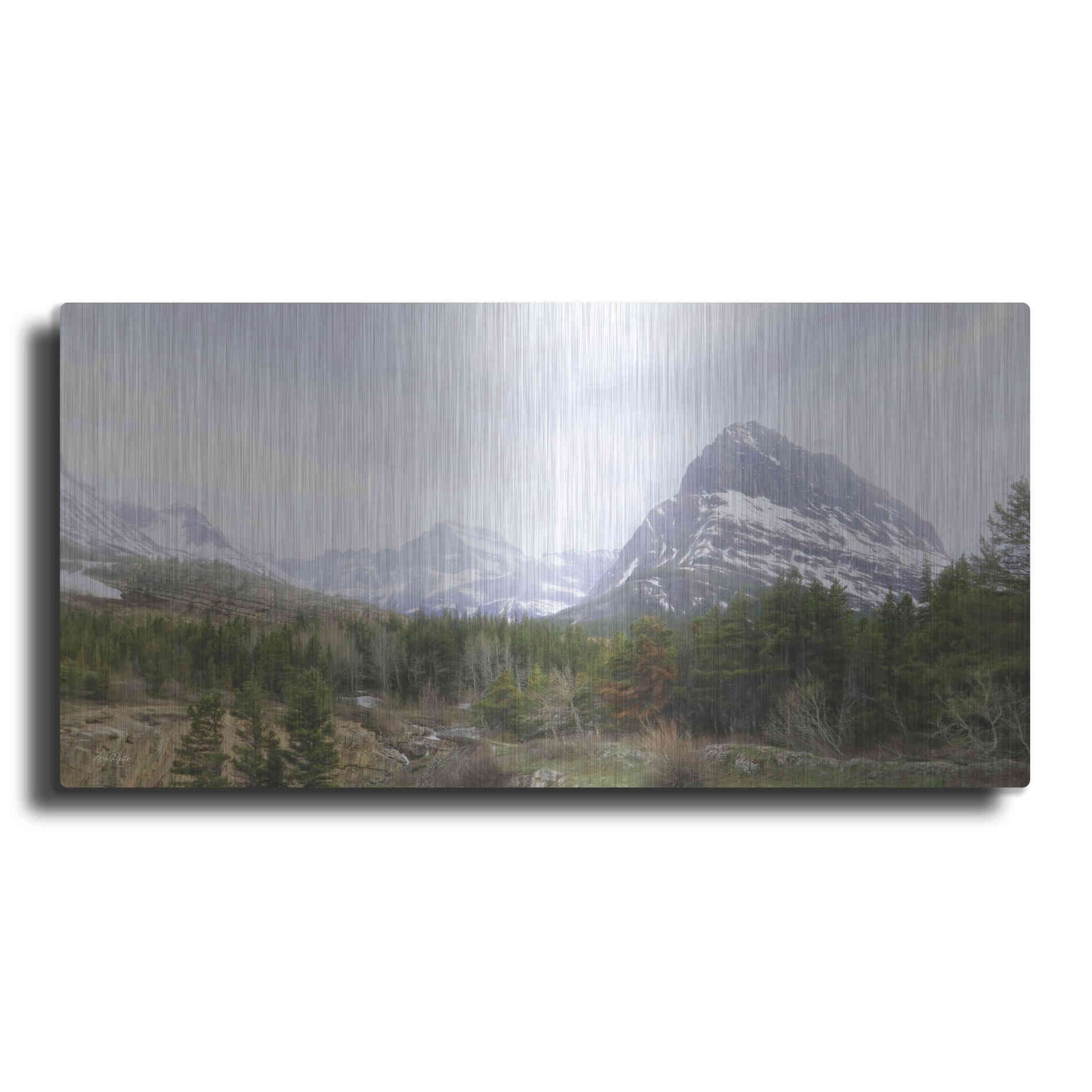 Luxe Metal Art 'Many Glacier Landscape' by Lori Deiter, Metal Wall Art