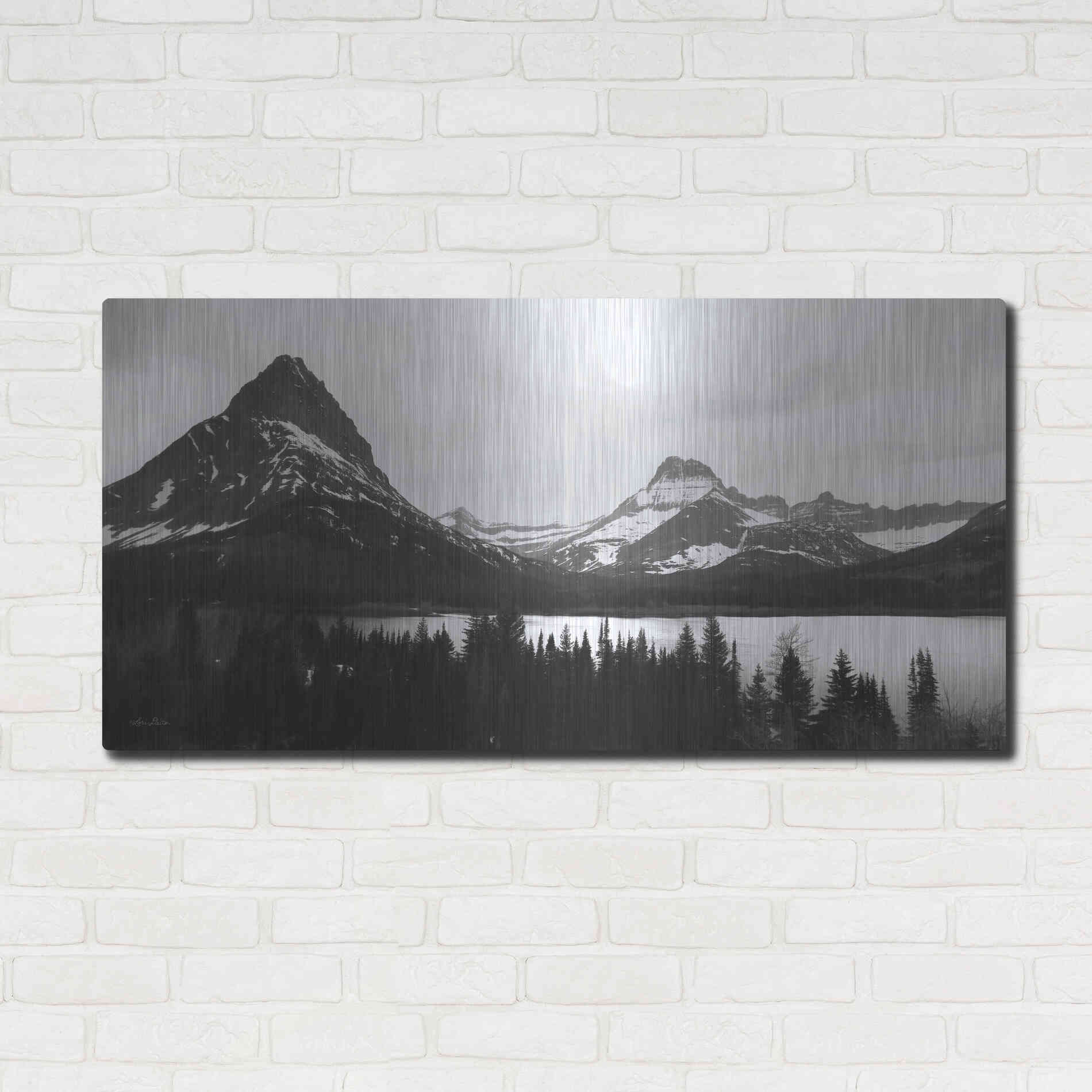 Luxe Metal Art 'Swiftcurrent Lake' by Lori Deiter, Metal Wall Art,48x24
