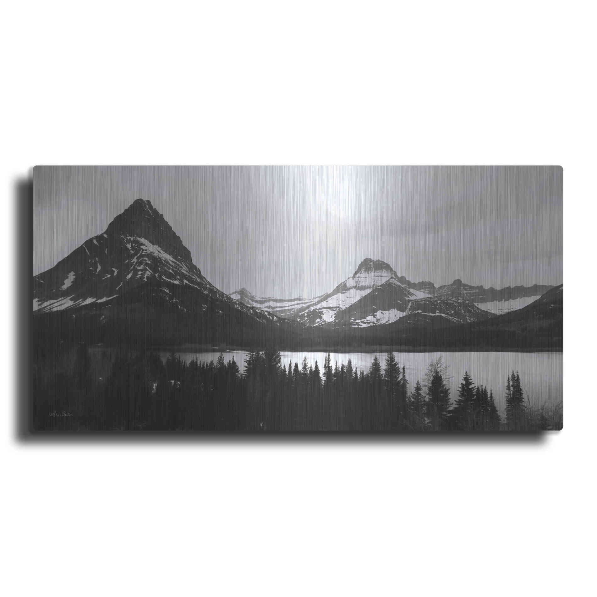 Luxe Metal Art 'Swiftcurrent Lake' by Lori Deiter, Metal Wall Art