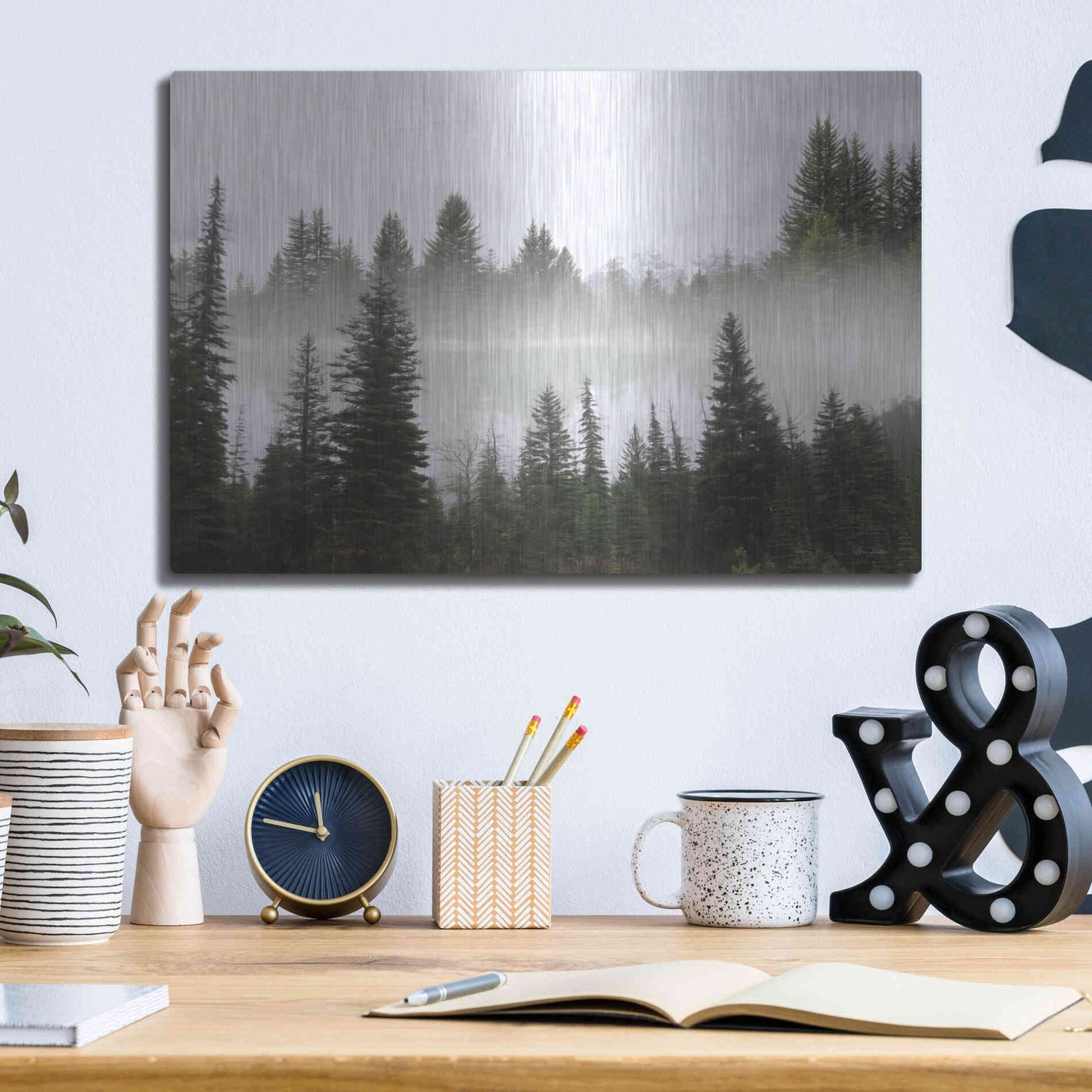 Luxe Metal Art 'Wyoming Landscape' by Lori Deiter, Metal Wall Art,16x12