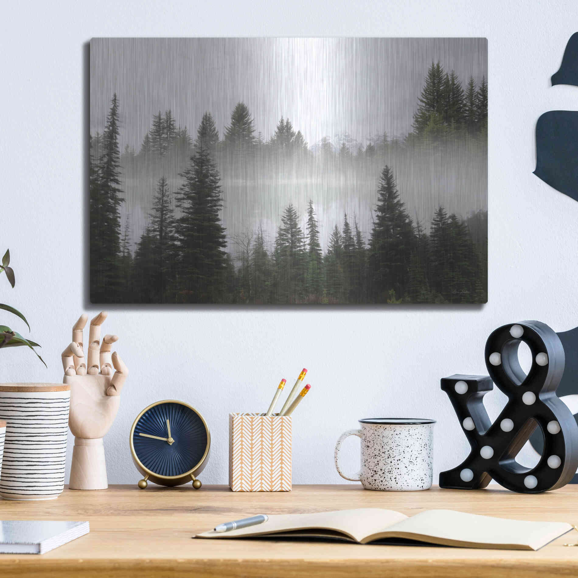 Luxe Metal Art 'Wyoming Landscape' by Lori Deiter, Metal Wall Art,16x12