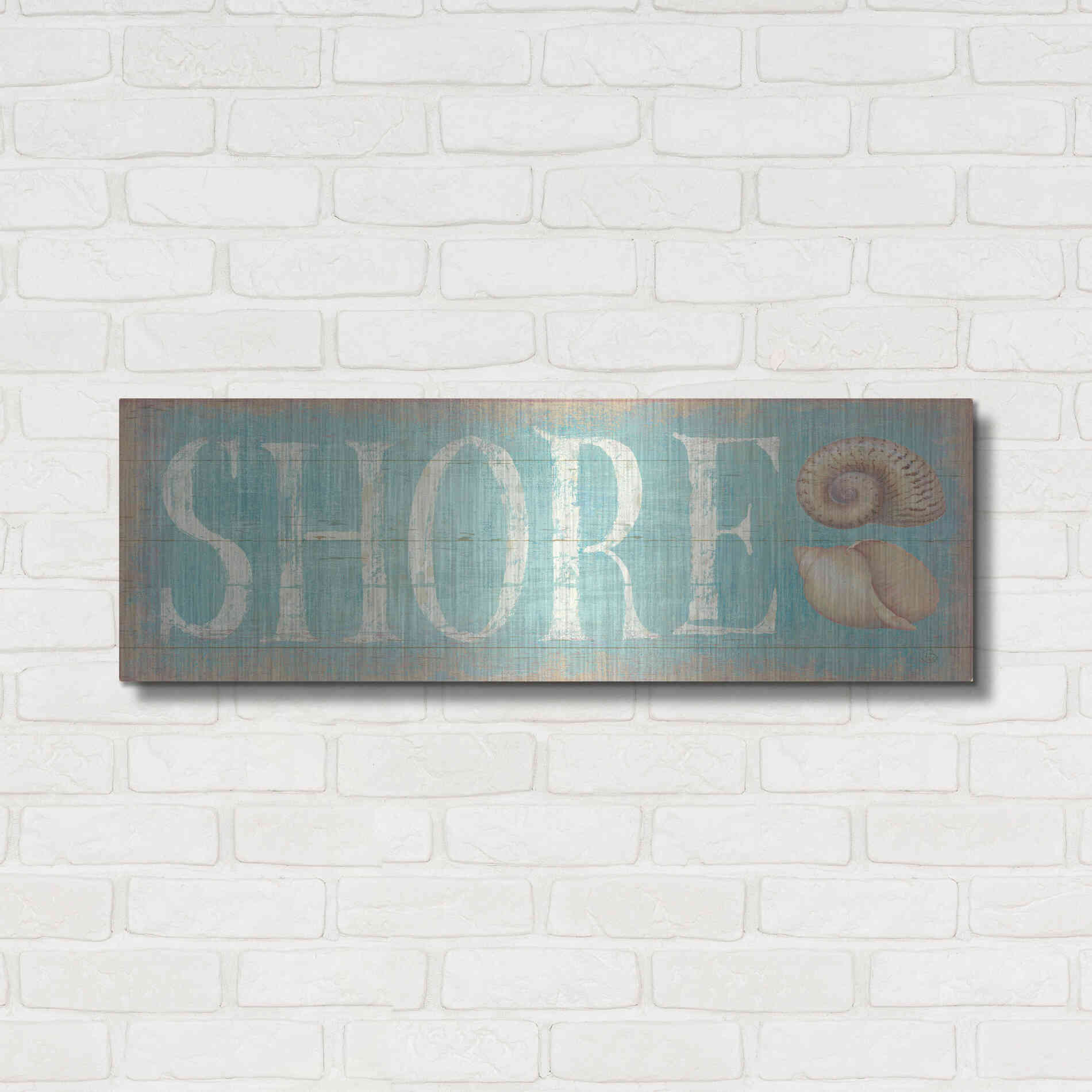 Luxe Metal Art 'Pastel Shore' by Daphne Brissonet, Metal Wall Art,36x12