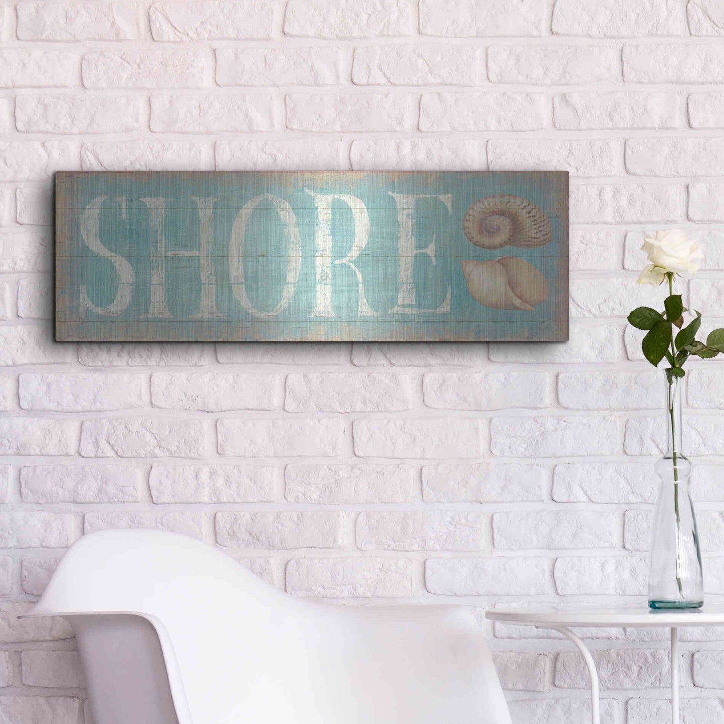 Luxe Metal Art 'Pastel Shore' by Daphne Brissonet, Metal Wall Art,36x12