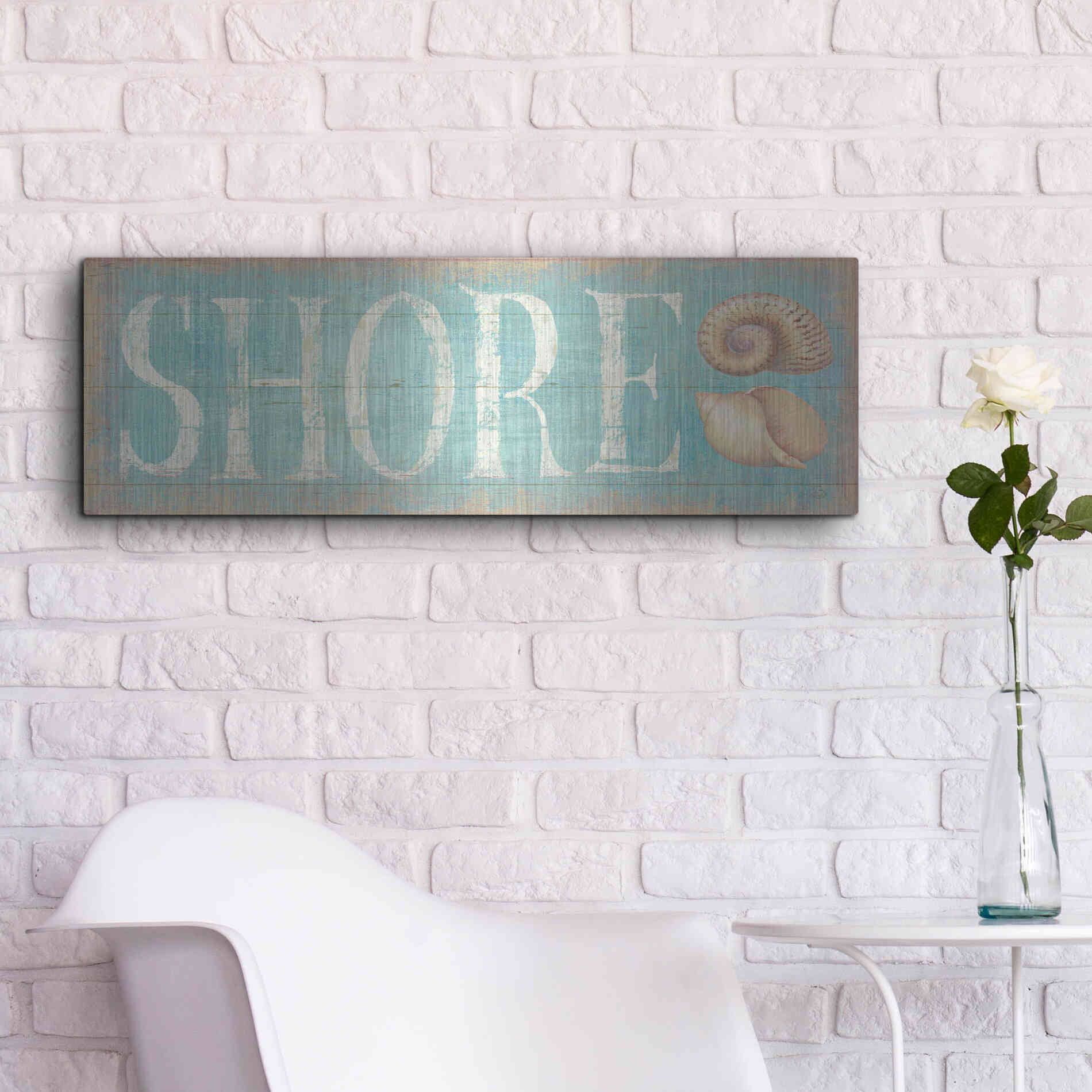 Luxe Metal Art 'Pastel Shore' by Daphne Brissonet, Metal Wall Art,36x12