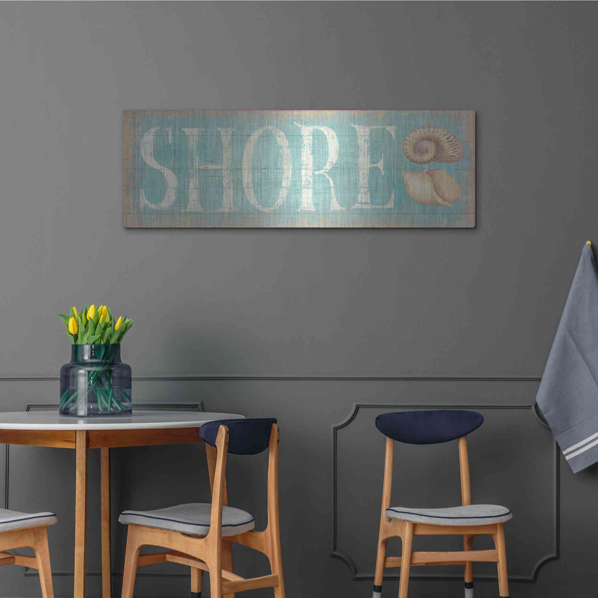 Luxe Metal Art 'Pastel Shore' by Daphne Brissonet, Metal Wall Art,48x16