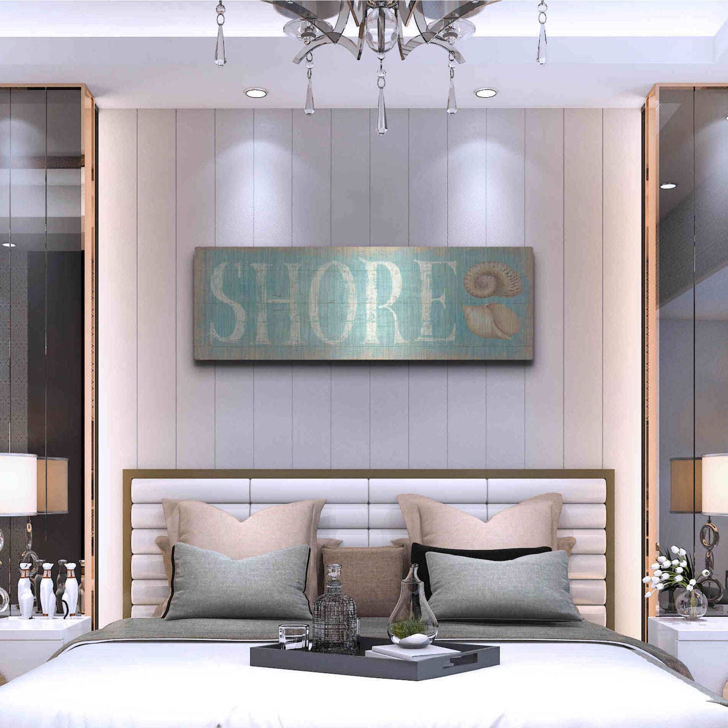 Luxe Metal Art 'Pastel Shore' by Daphne Brissonet, Metal Wall Art,48x16