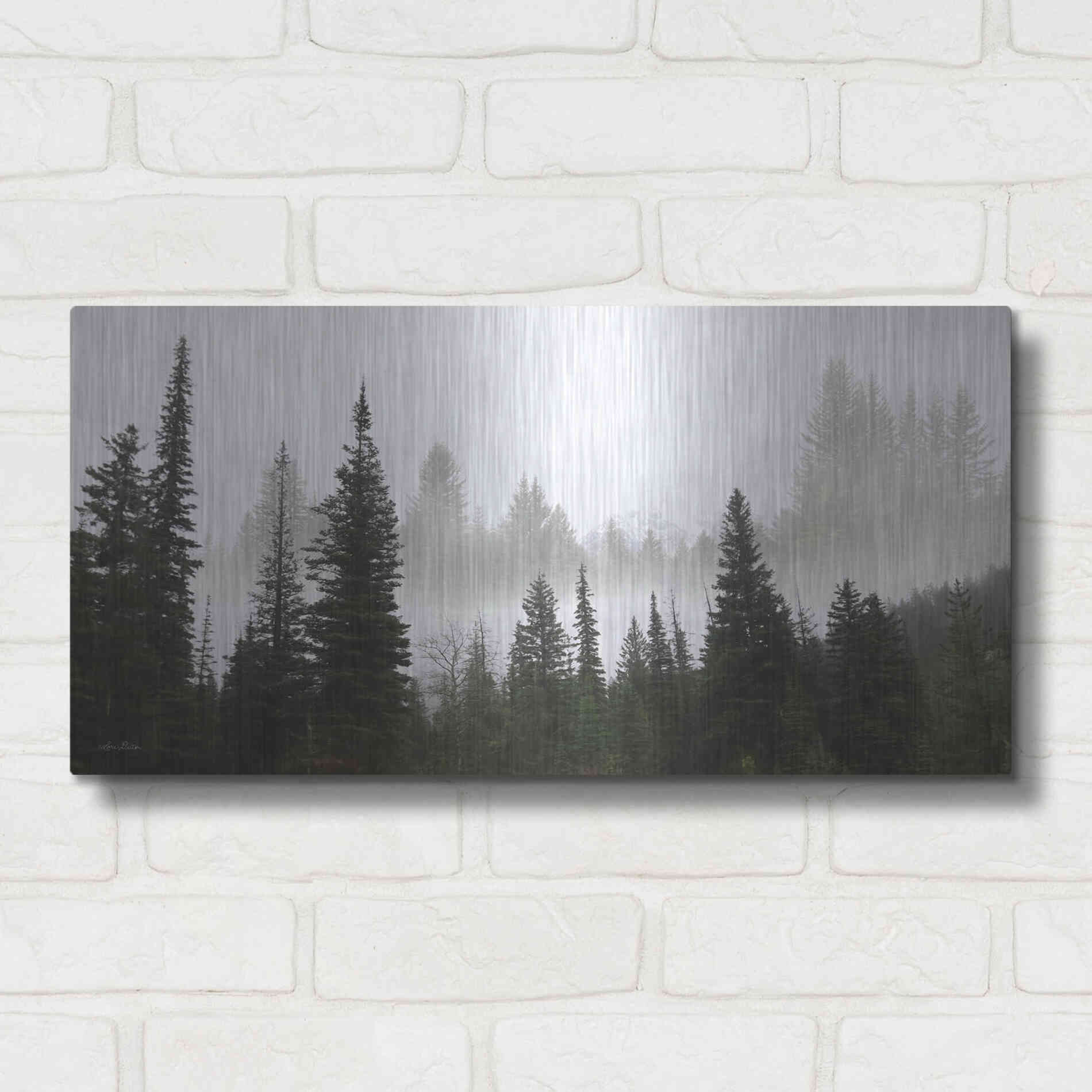 Luxe Metal Art 'Schwabachers Landing Trees' by Lori Deiter, Metal Wall Art,24x12