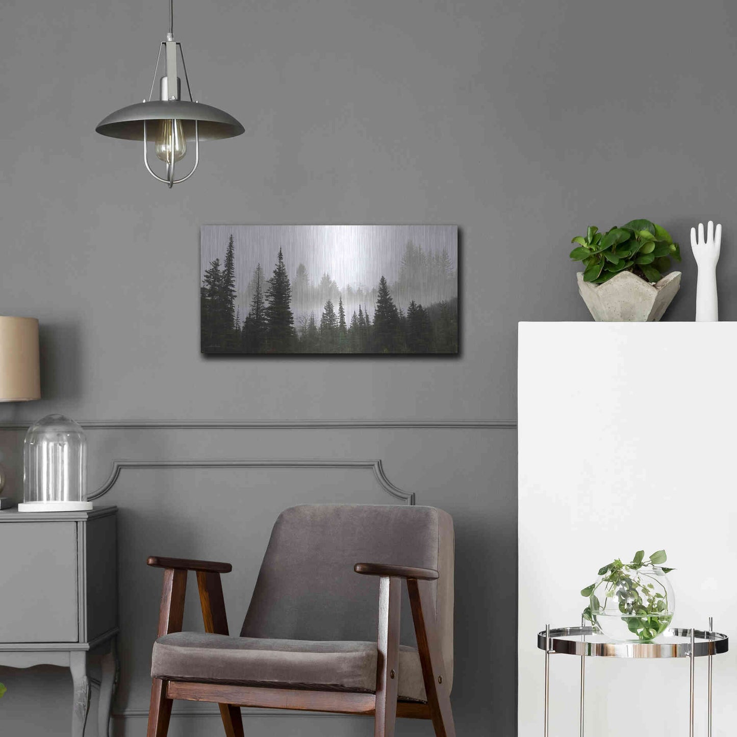 Luxe Metal Art 'Schwabachers Landing Trees' by Lori Deiter, Metal Wall Art,24x12