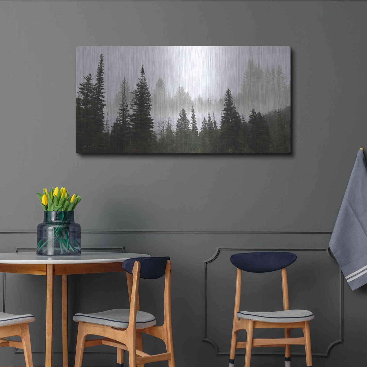 Luxe Metal Art 'Schwabachers Landing Trees' by Lori Deiter, Metal Wall Art,48x24