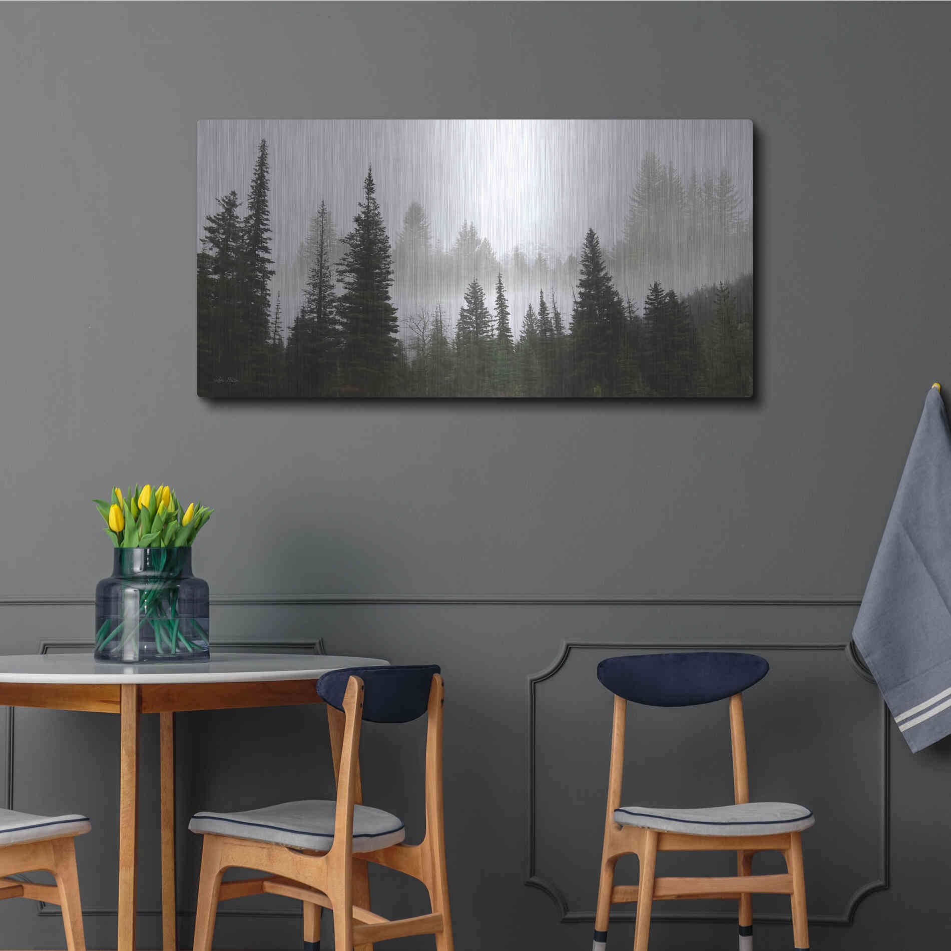 Luxe Metal Art 'Schwabachers Landing Trees' by Lori Deiter, Metal Wall Art,48x24