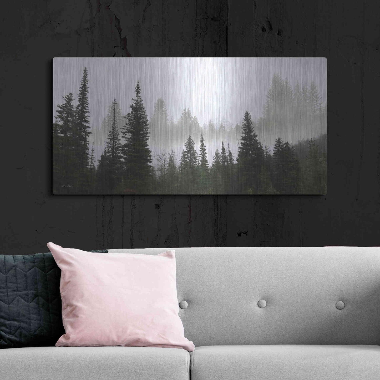 Luxe Metal Art 'Schwabachers Landing Trees' by Lori Deiter, Metal Wall Art,48x24