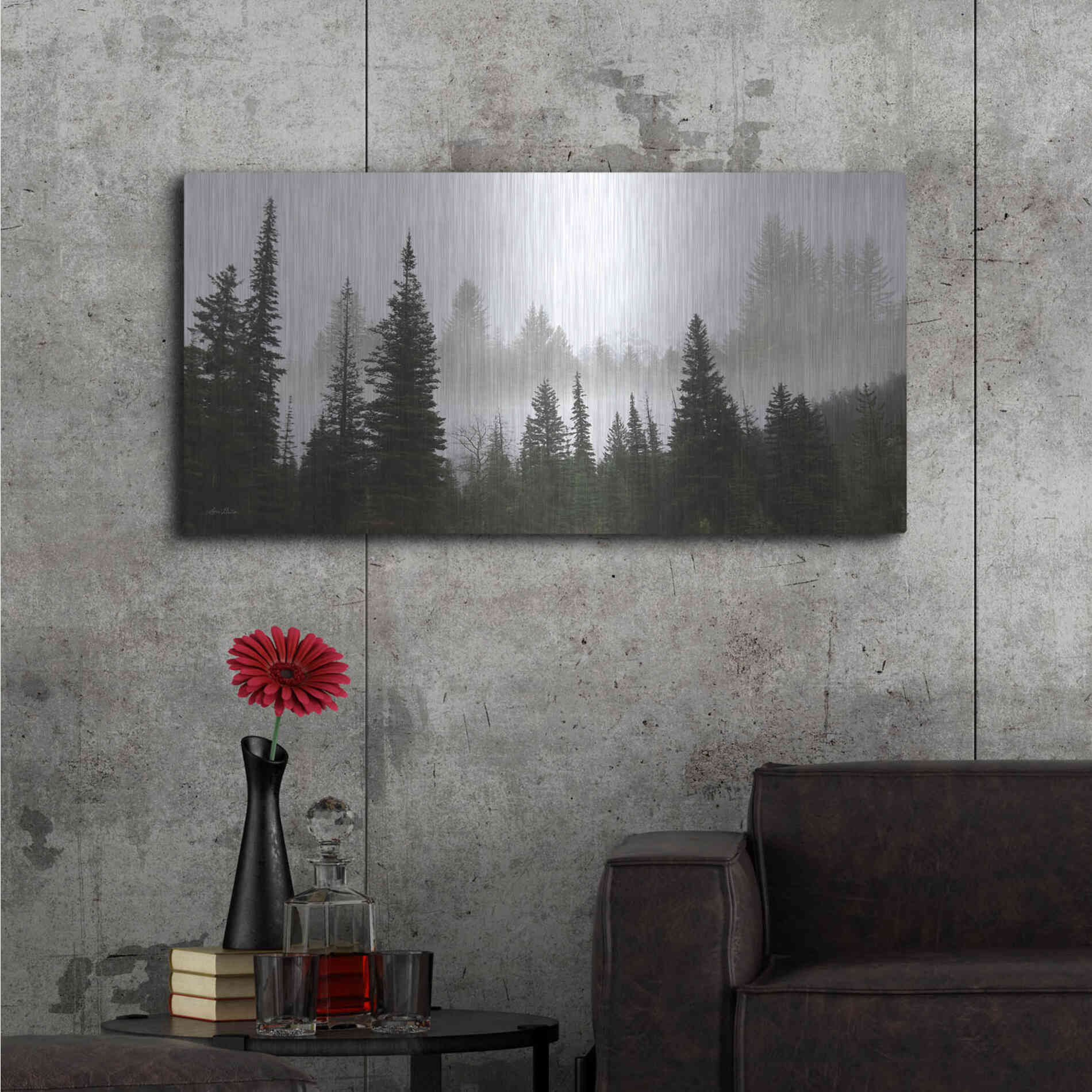 Luxe Metal Art 'Schwabachers Landing Trees' by Lori Deiter, Metal Wall Art,48x24