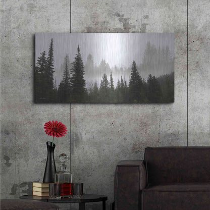 Luxe Metal Art 'Schwabachers Landing Trees' by Lori Deiter, Metal Wall Art,48x24